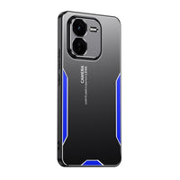 Blue Shockproof Hybrid Armor Metal Aluminum Soft Bumper Cover Case for iqoo Z9X