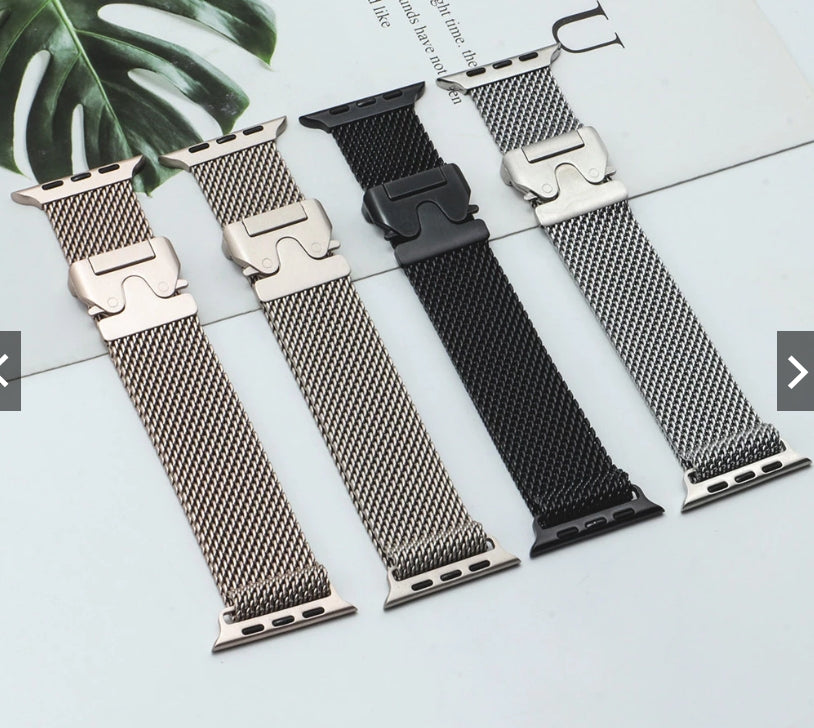New Black Milanese Loop bracelet Strap Band for Apple watch - 42/44/45/49 MM