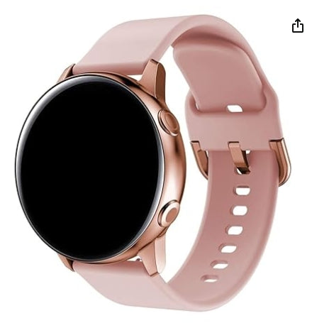Grippie Silicone 19mm Replacement Band Strap with Metal Buckle Compatible with Noise Colorfit Pro 2, Boat Storm Smart Watch - Pink