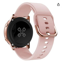 Grippie Silicone 19mm Replacement Band Strap with Metal Buckle Compatible with Noise Colorfit Pro 2, Boat Storm Smart Watch - Pink