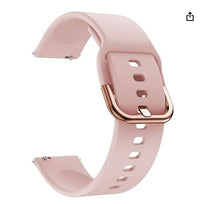 Grippie Silicone 19mm Replacement Band Strap with Metal Buckle Compatible with Noise Colorfit Pro 2, Boat Storm Smart Watch - Pink