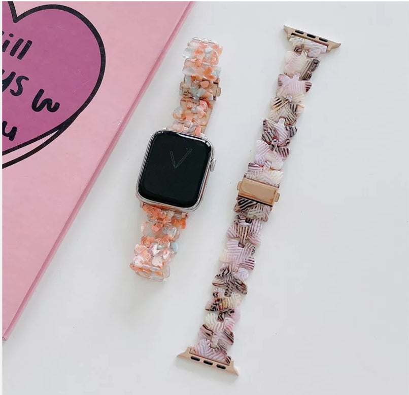 Butterfly Resin Band Strap Bracelet for Apple Watch Ultra 8 7 6 5 - 42/44/45/49 - Purple