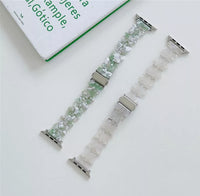 Butterfly Resin Band Strap Bracelet for Apple Watch Ultra 8 7 6 5 4 3 2 - Pearl white - 38/40/41