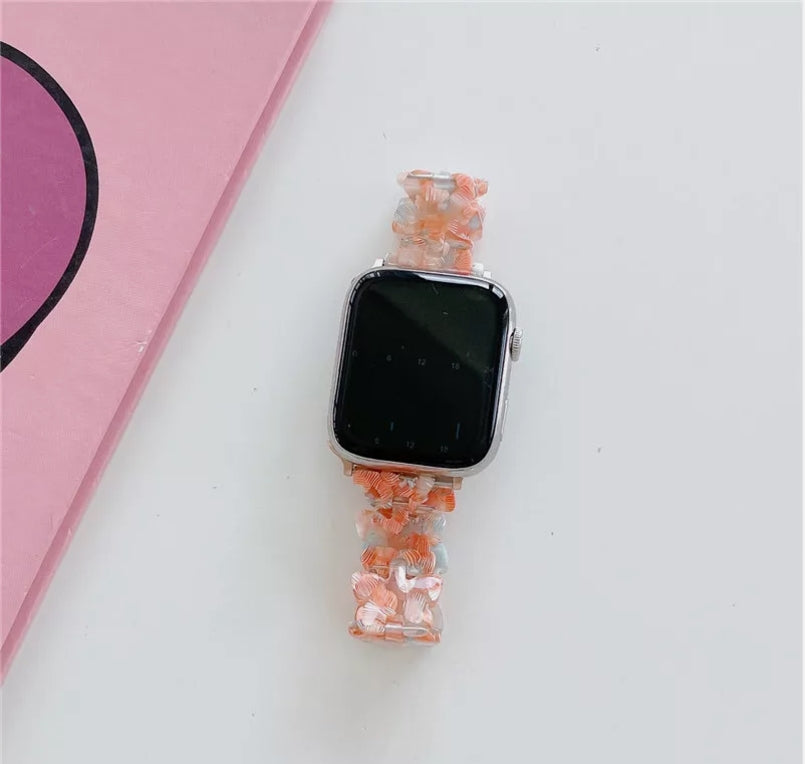 Butterfly Resin Band Strap Bracelet fr Apple Watch Ultra 8 7 6 5 - 38/40/41 - Orange