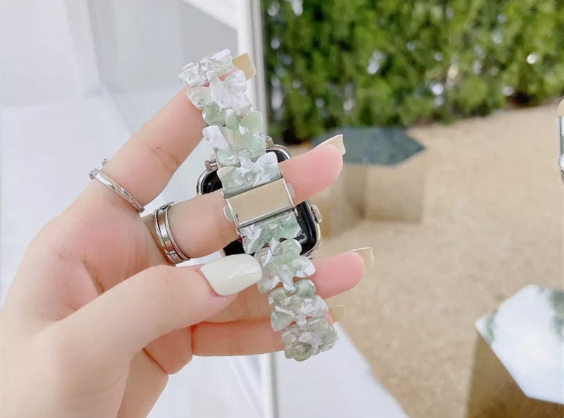 Butterfly Resin Band Strap Bracelet for Apple Watch Ultra 8 7 6 5 4 3 2 - Green - 42/44/45/49