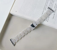 Butterfly Resin Band Strap Bracelet for Apple Watch Ultra 8 7 6 5 4 3 2 - Pearl white - 38/40/41