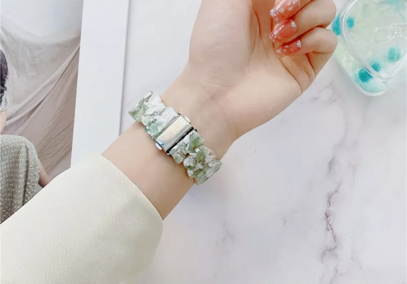 Butterfly Resin Band Strap Bracelet for Apple Watch Ultra 8 7 6 5 4 3 2 - Green - 38/40/41