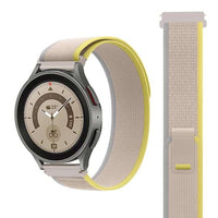 20 MM Beige with Yellow Trail loop Bands Compatible for Android Smartwatches