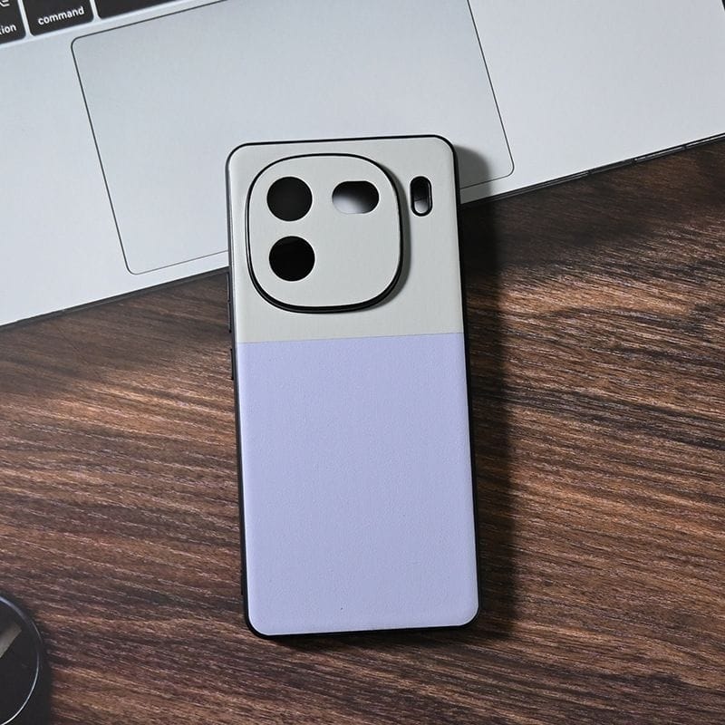 Purple Dual PU leather Hardcase case for iQoo 12 With Protect Camera
