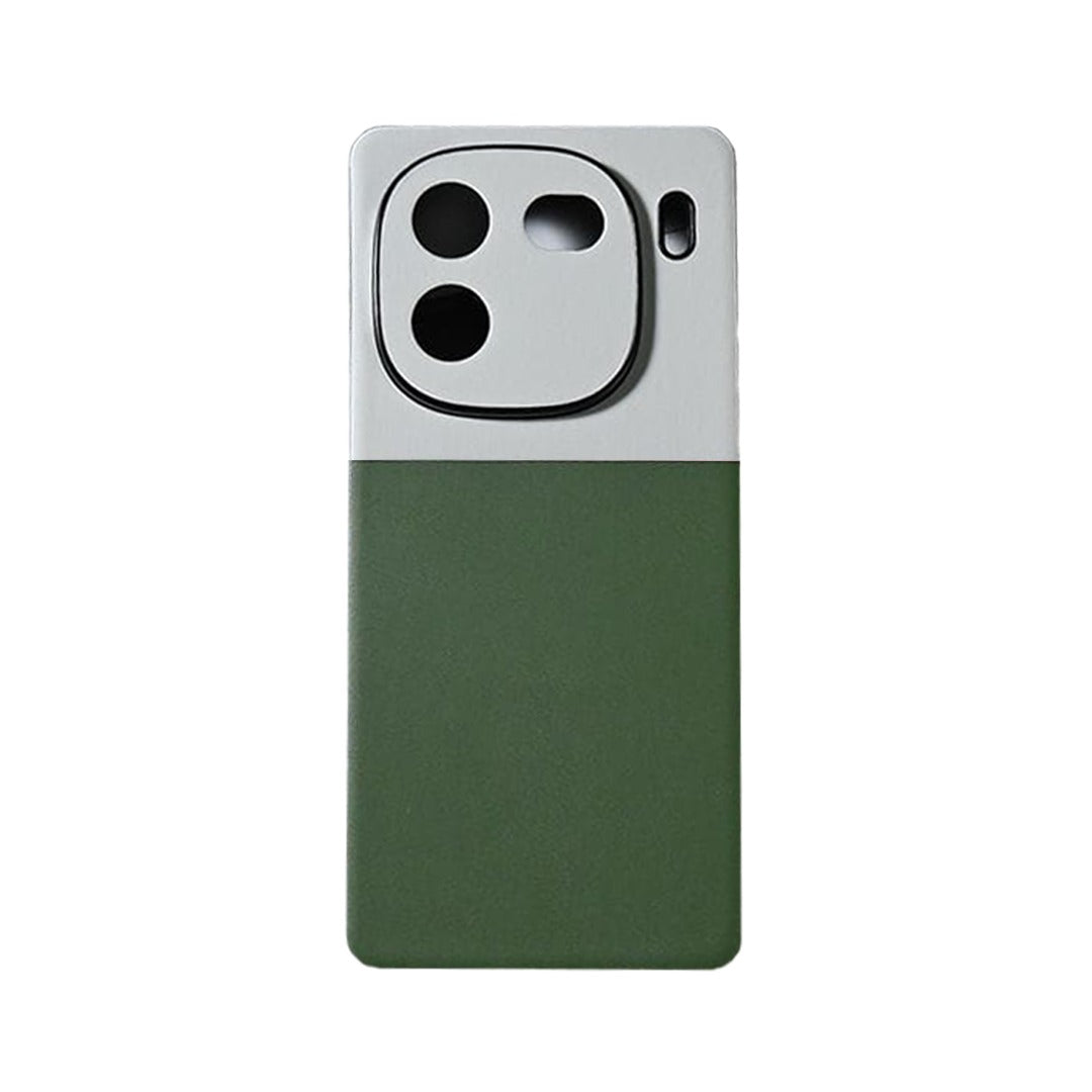 Green Dual PU leather Hardcase case for iQoo 12 With Protect Camera