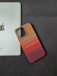 Orange Classic Checkerboard Texture Slim PC Magnetic Cover for iPhone 14 Promax