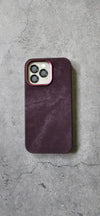 Elegant faux suede alcantra look phone cases for iPhone 14 Pro / 14 Promax
