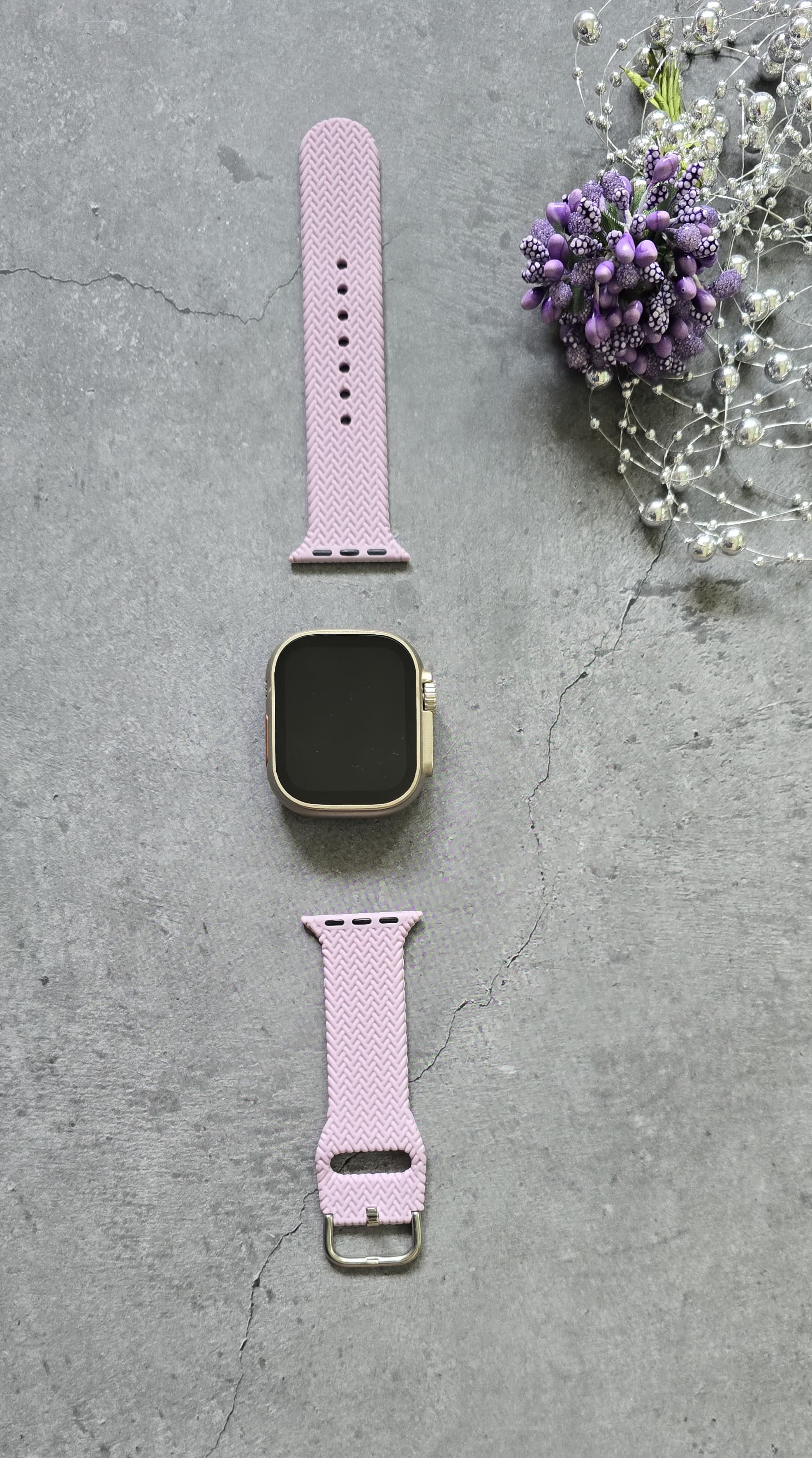 38/40/41 MM Lilac Adjustable Silicone Braided Loop Strap for Apple Watches