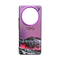 Printed Iridescent Slim PC & Silicone Edge Cover with Camera Lens Protector Solid Color for Vivo X100 - Purple