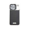 Black Metal Holder Plain Leather MagSafe Phone Case  - iPhone 16 Pro