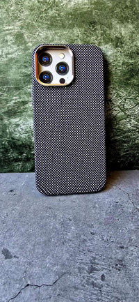 Black with White dots Texture Slim PC Mag safe Cover for iPhone 16 Pro