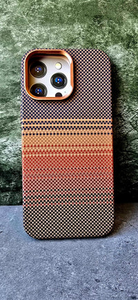 Brown Texture Slim PC Mag safe Cover for iPhone 15