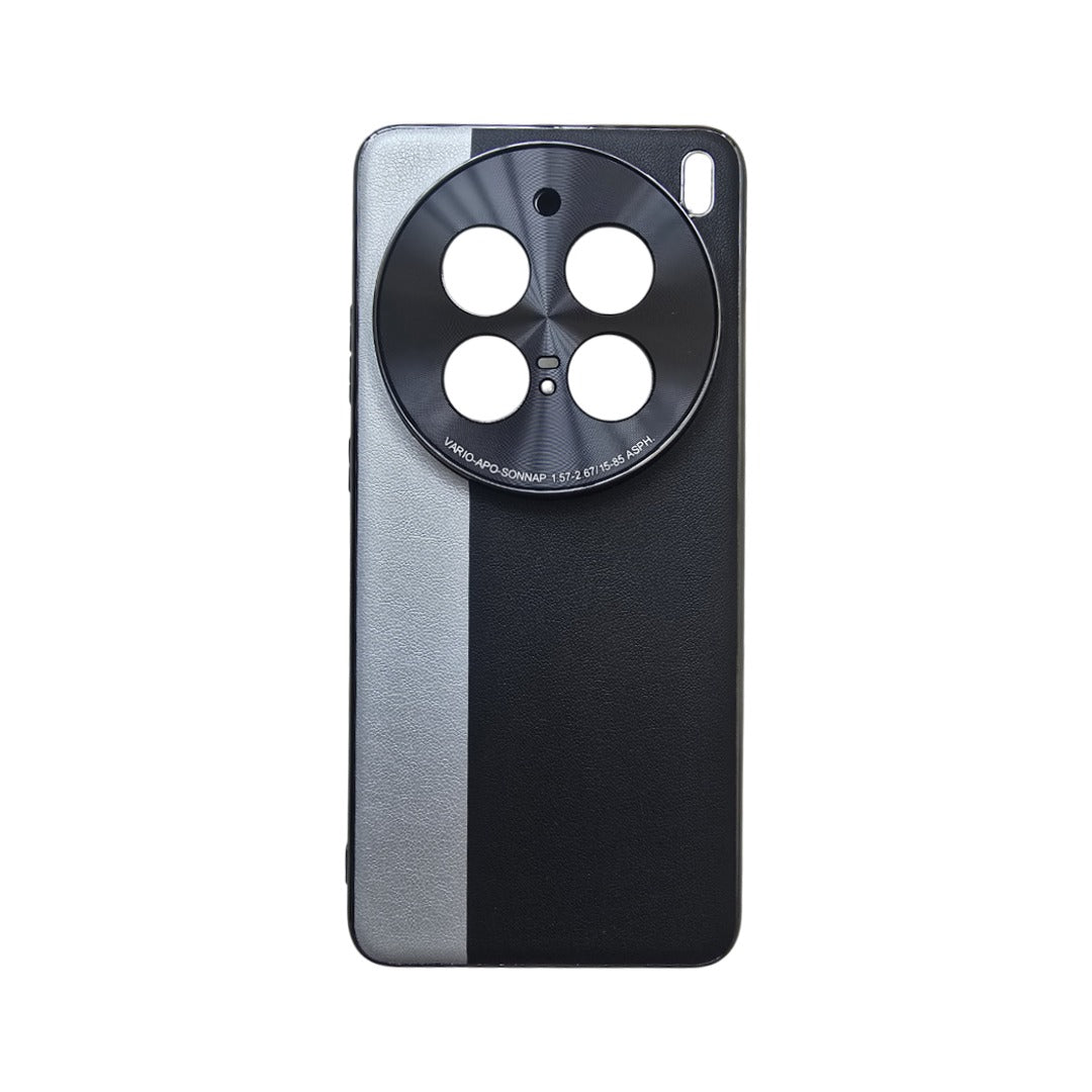 Ultra Case Fashion Hard PC+PU Camera Protective Back Cover Case For vivo X200 - Black+Silver