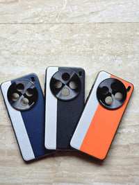 Ultra Case Fashion Hard PC+PU Camera Protective Back Cover Case For vivo X200 - Blue+Silver