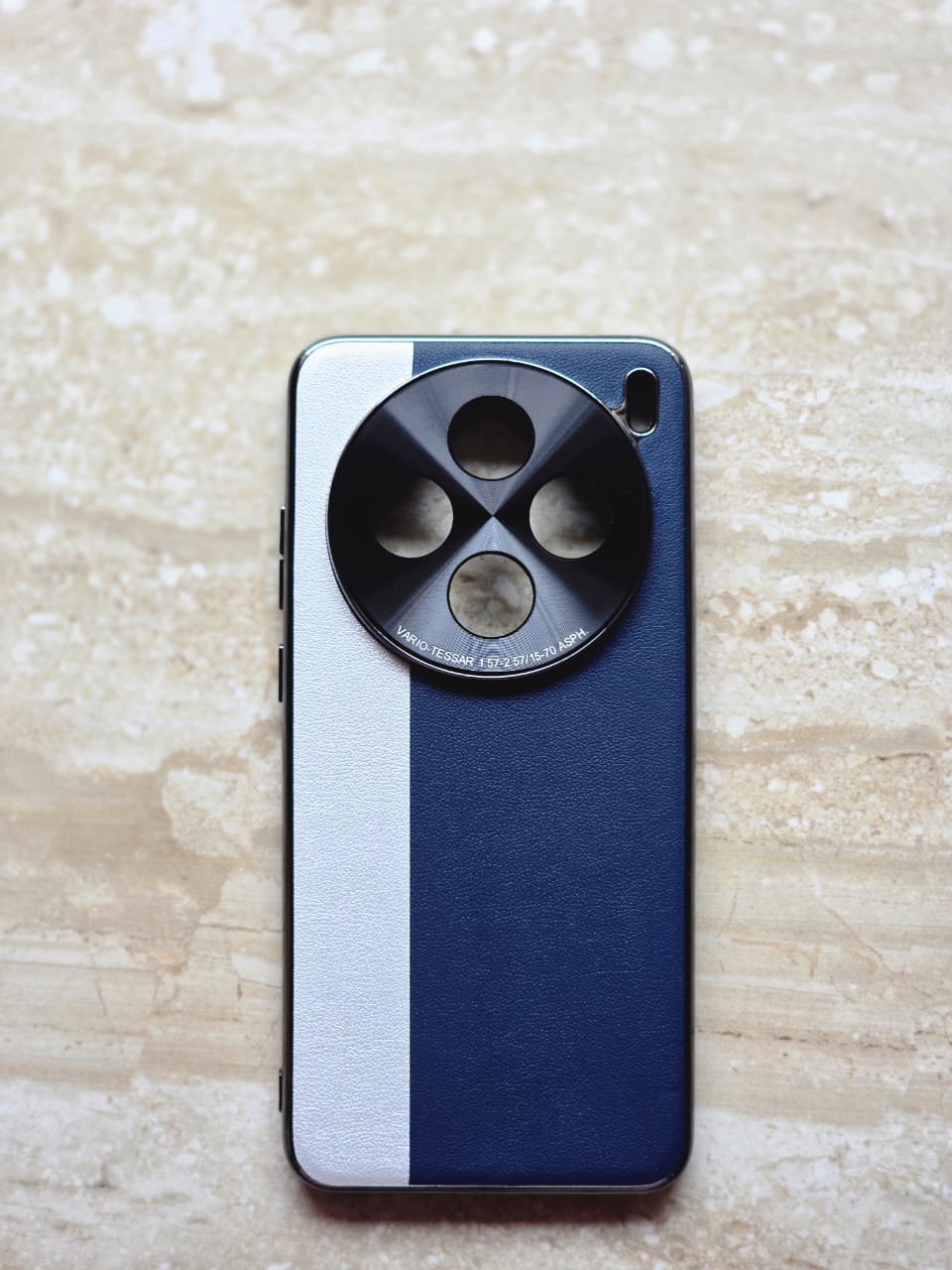 Ultra Case Fashion Hard PC+PU Camera Protective Back Cover Case For vivo X200 - Blue+Silver