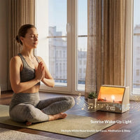 Sunrise Wake-up Light Alarm clock/ Bluetooth Speaker/ Digital Display/12 White Noise Sounds/ 13 Scenes with remote