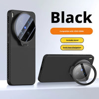 Black Ultra Flip-Out Camera Cover Stand Honeycomb Cooling Phone Case for Vivo X300 Ultra