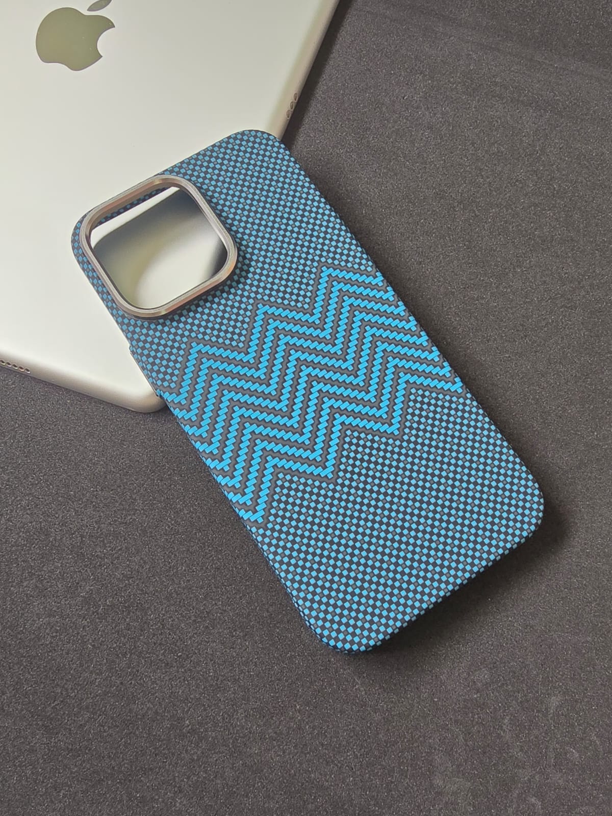 Blue Texture Slim PC Magnetic Cover for iPhone 15