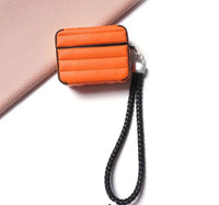 PU Leather Coated TPU Protective Charging Cover for Airpods Pro - Orange
