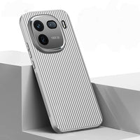 Silver Luxury Armor Anti-slip TPU Frame Metal Case Cover for iQOO 12