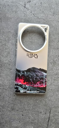 Printed Iridescent Slim PC & Silicone Edge Cover with Camera Lens Protector Solid Color for Vivo X100 PRO - Silver