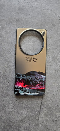 Printed Iridescent Slim PC & Silicone Edge Cover with Camera Lens Protector Solid Color for Vivo X100 PRO - Black