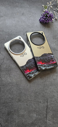Printed Iridescent Slim PC & Silicone Edge Cover with Camera Lens Protector Solid Color for Vivo X100 PRO - Silver