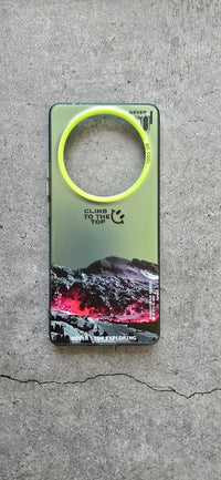 Printed Iridescent Slim PC & Silicone Edge Cover with Camera Lens Protector Solid Color for Vivo X100 - Green