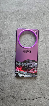 Printed Iridescent Slim PC & Silicone Edge Cover with Camera Lens Protector Solid Color for Vivo X100 - Purple