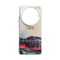 Printed Iridescent Slim PC & Silicone Edge Cover with Camera Lens Protector Solid Color for Vivo X100 PRO - Silver