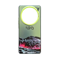 Printed Iridescent Slim PC & Silicone Edge Cover with Camera Lens Protector Solid Color for Vivo X100 - Green