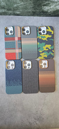 Blue Texture Slim PC Mag safe Cover for iPhone 16 Pro