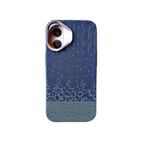Blue Texture Slim PC Mag safe Cover for iPhone 16