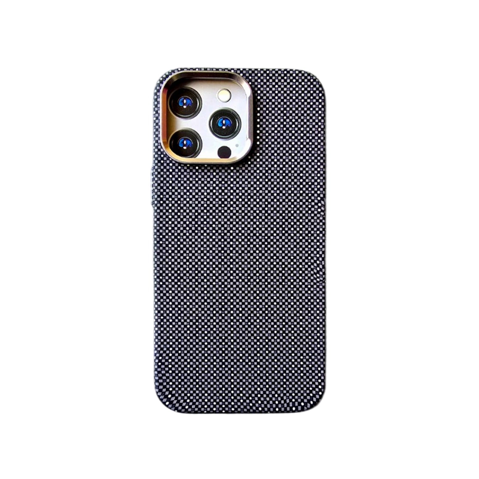 Black with White dots Texture Slim PC Mag safe Cover for iPhone 16 Pro