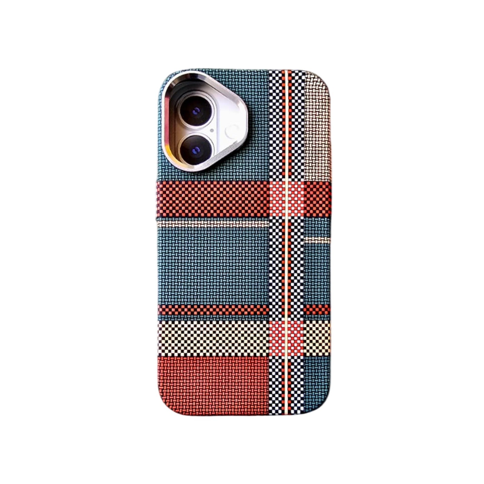 Checkboard Texture Slim PC Mag safe Cover for iPhone 16 Plus