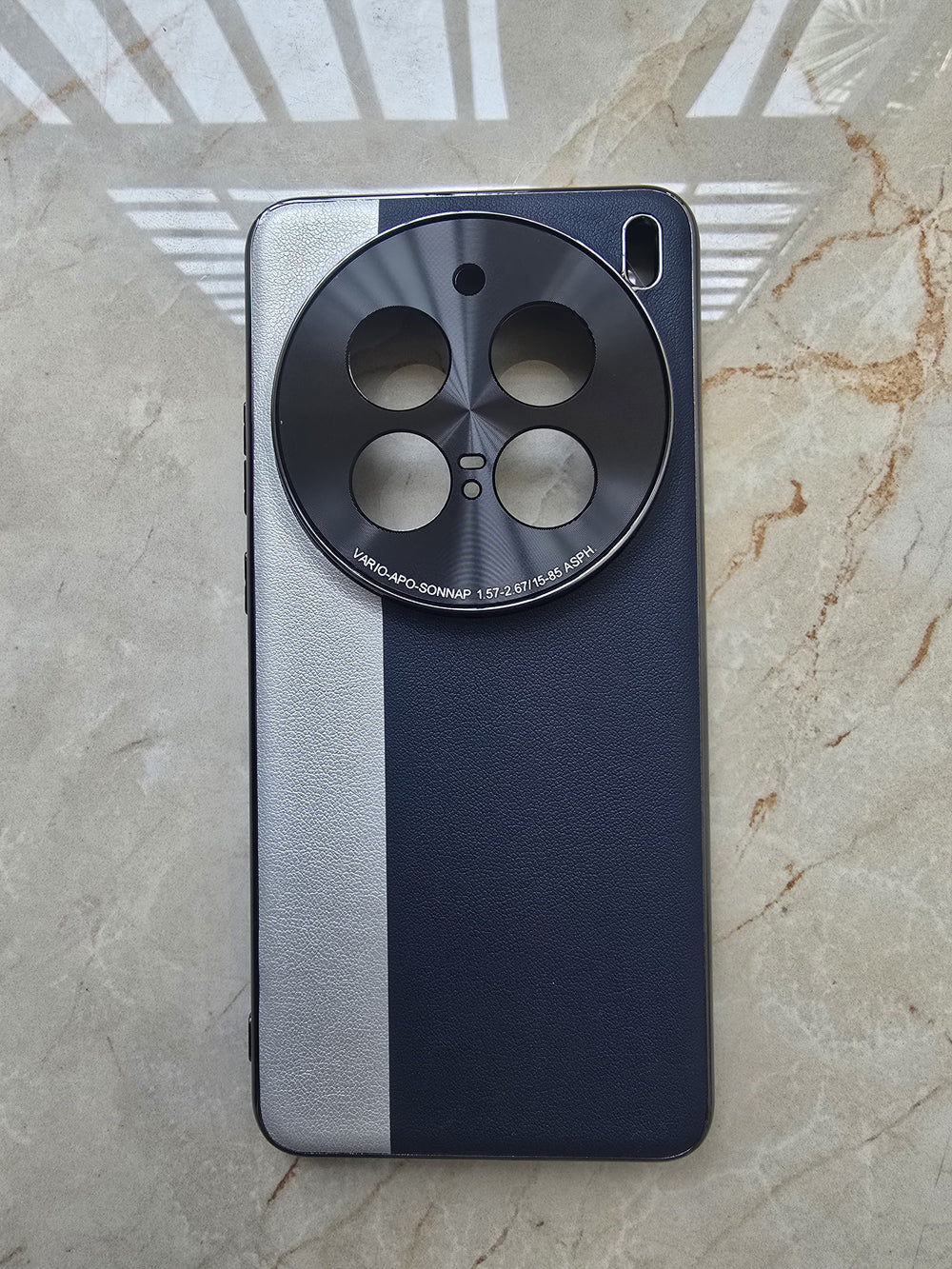 Ultra Case Fashion Hard PC+PU Camera Protective Back Cover Case For vivo X200 Pro- Blue+Silver