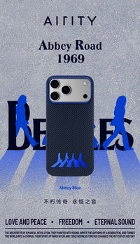 Blue Abbey Road 1969 - Intangible Cultural Heritage Bamboo Weave Kevlar Aramid Fiber iPhone (AIRITY Brand) Magnetic 17 Pro Phone Case