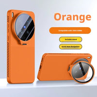 Orange Ultra Flip-Out Camera Cover Stand Honeycomb Cooling Phone Case for Vivo X300 Ultra