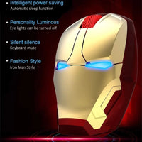 Wireless Iron Man Mouse 2.4G Optical Computer Mouse for Desktop Laptop PC Mac - Gold