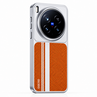 Coastal Orange Carbon World Series Leather Magnetic TPU Phone Cover Case For vivo X300 Pro