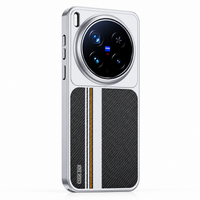 Coastal Black Carbon World Series Leather Magnetic TPU Phone Cover Case For vivo X300 Pro