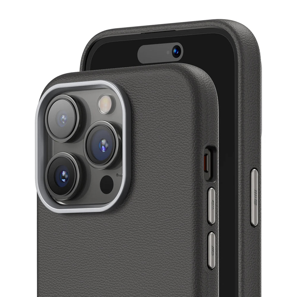 Blueo Black Premium Leather case with Magsafe - iPhone 14 Pro/14 Promax/15/15 Pro