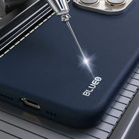 Blueo Blue Premium Leather case with Magsafe - iPhone 15