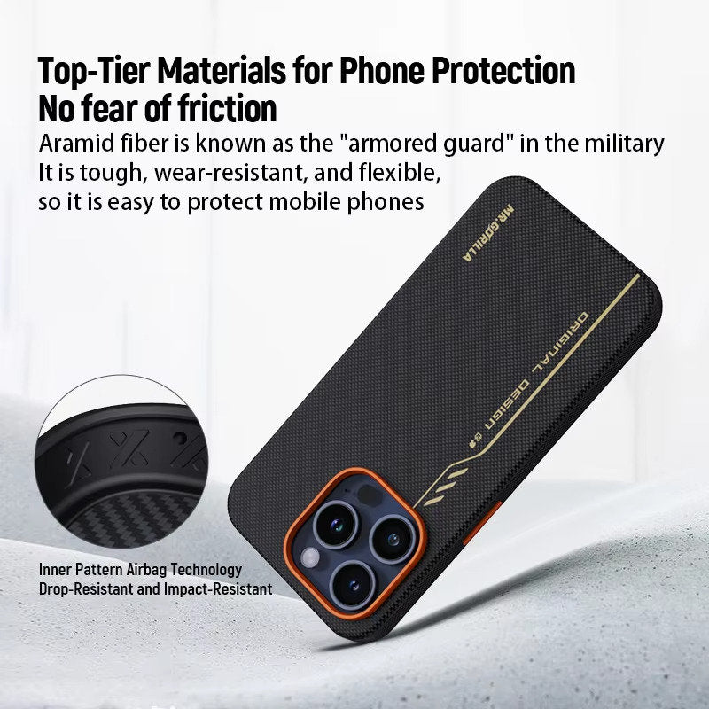 Blueo Fully Wrapped Aramid Fiber Case 600D Magnetic For iPhone 16 Promax