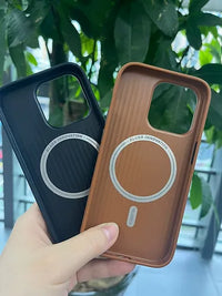 Brown Blueo Premium Leather case with Magsafe - iPhone 14 Pro/14 Promax/15 Promax